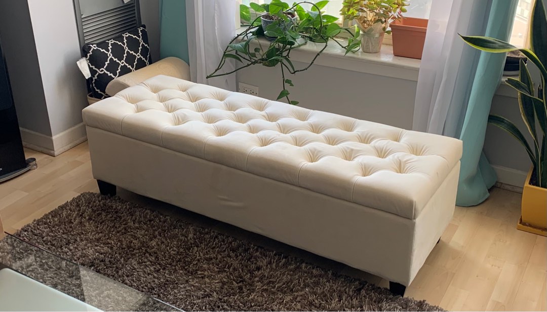 Amalfi upholstered flip top shop storage bench