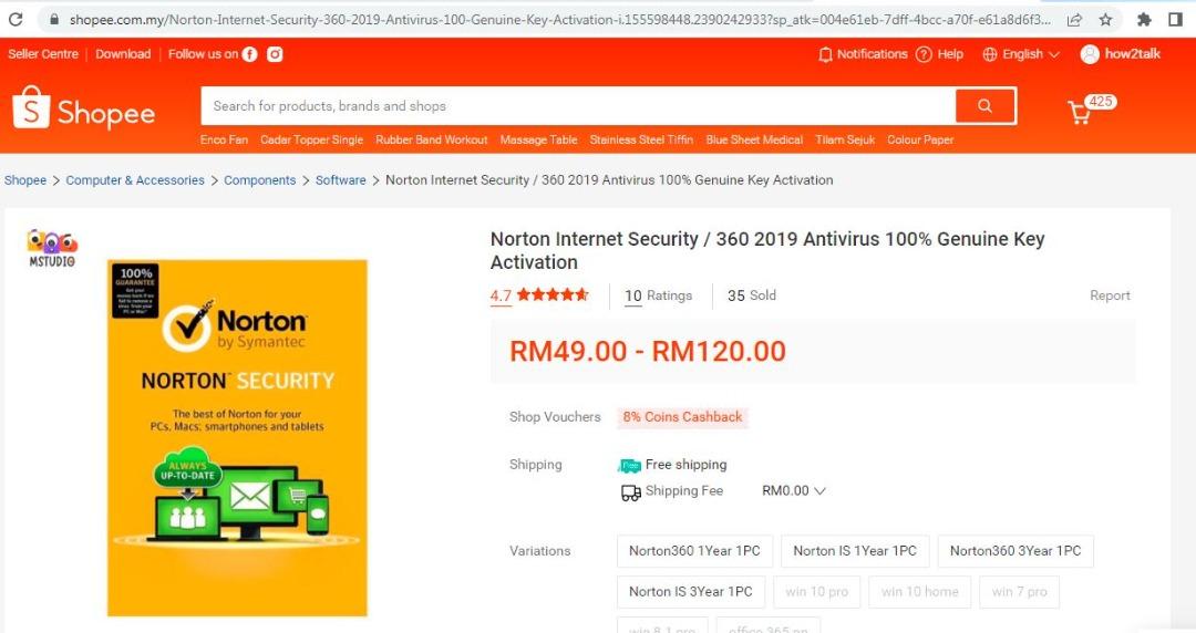 Antivirus Norton Anti Virus Norton, Computers & Tech, Office ...