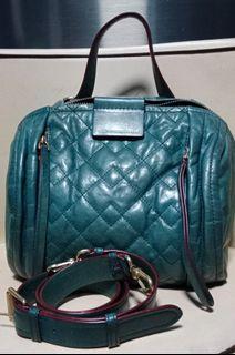 AUTHENTIC Marc by Marc Jacobs Moto Quilted Barrel Leather Satchel Bag