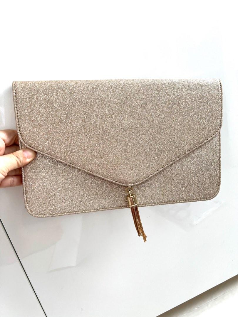 Gold shimmer clutch bag sale