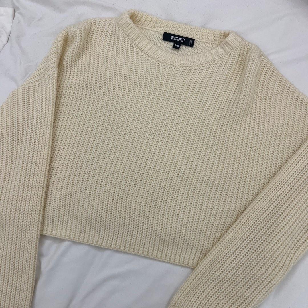 bn missguided oversized cropped knitted jumper