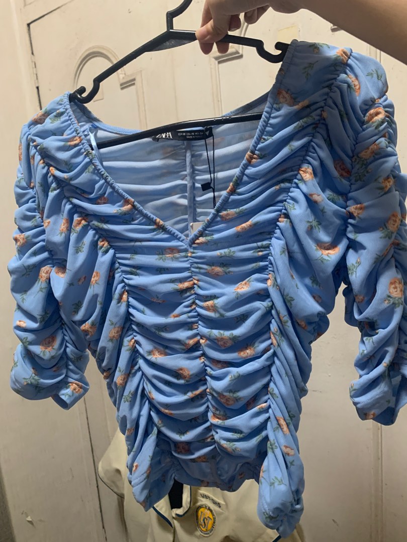 Brand New Zara Ruffle Top (with tag), Women's Fashion, Tops, Blouses on