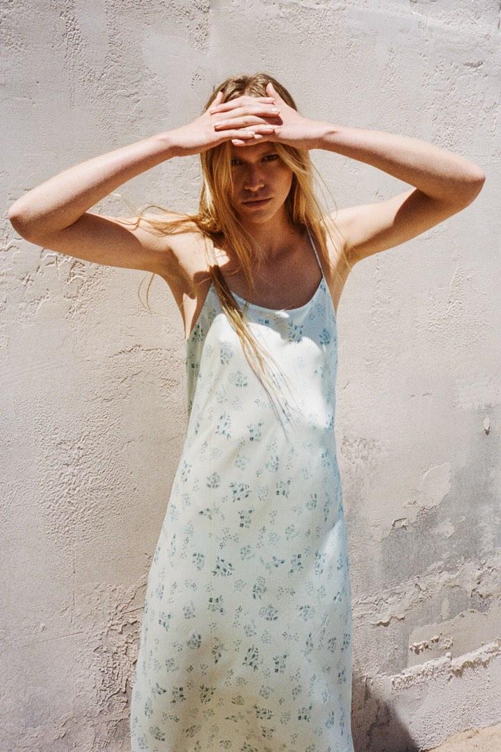 Brand New Zara Satin Floral Camisole Slip Dress S