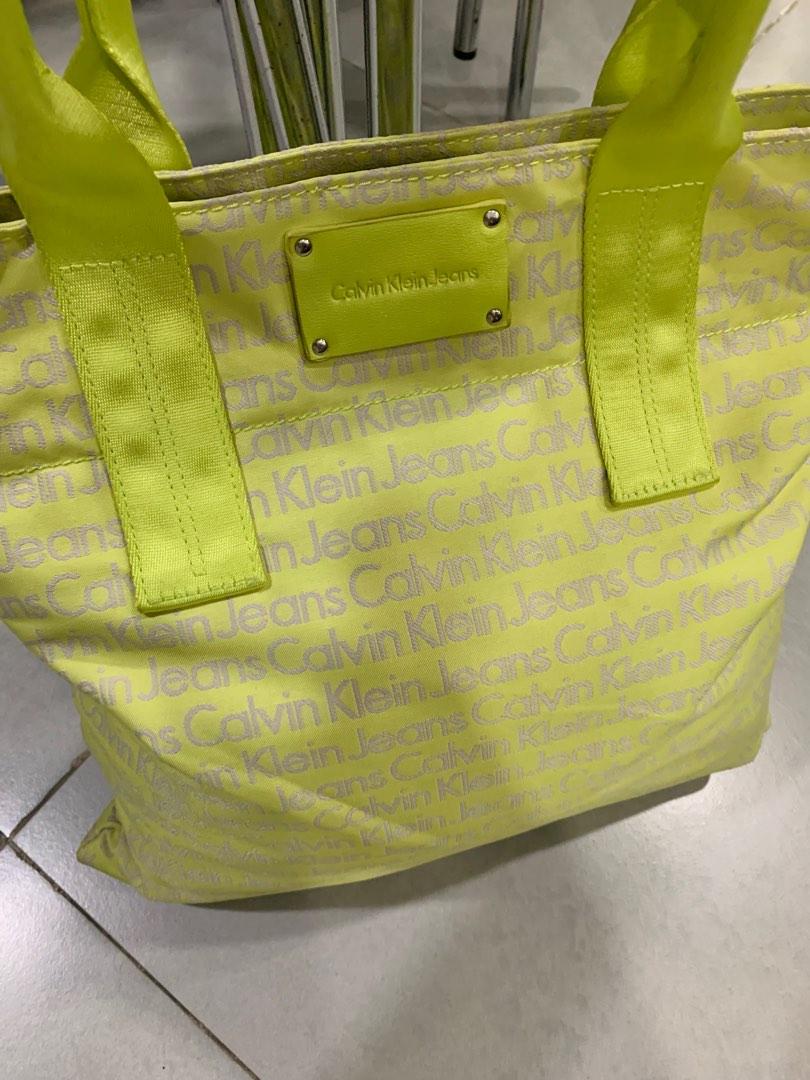 Calvin Klein Bag Reflective Neon Green, Luxury, Bags & Wallets on Carousell