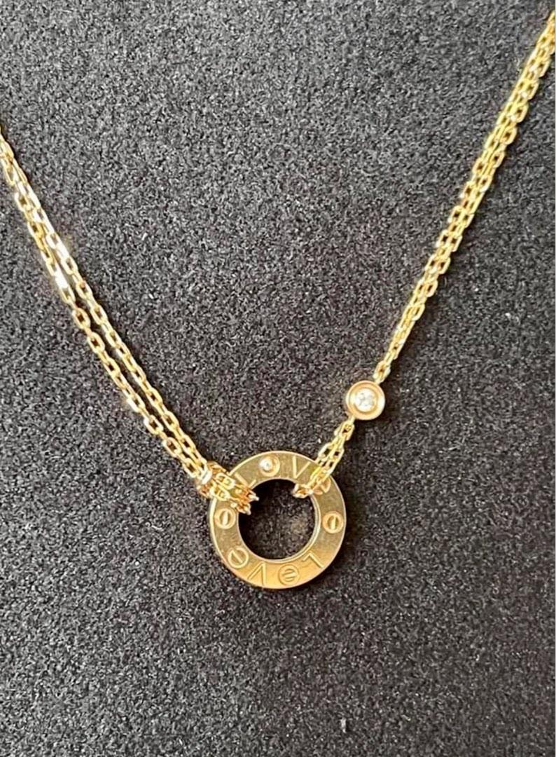 Cartier necklace LOVE series 2 diamonds Women s Fashion