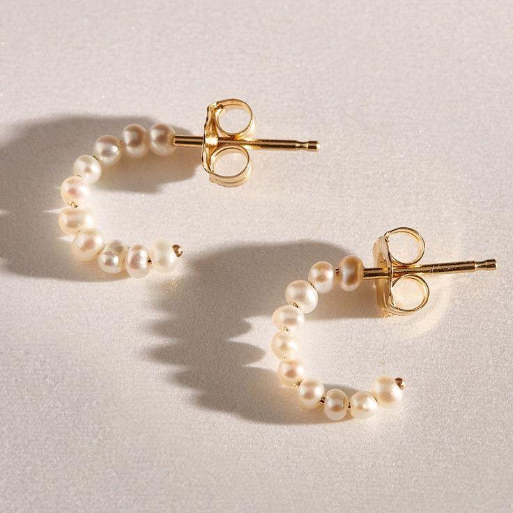 Catbird Baby Pearl Hoop Earrings Pair