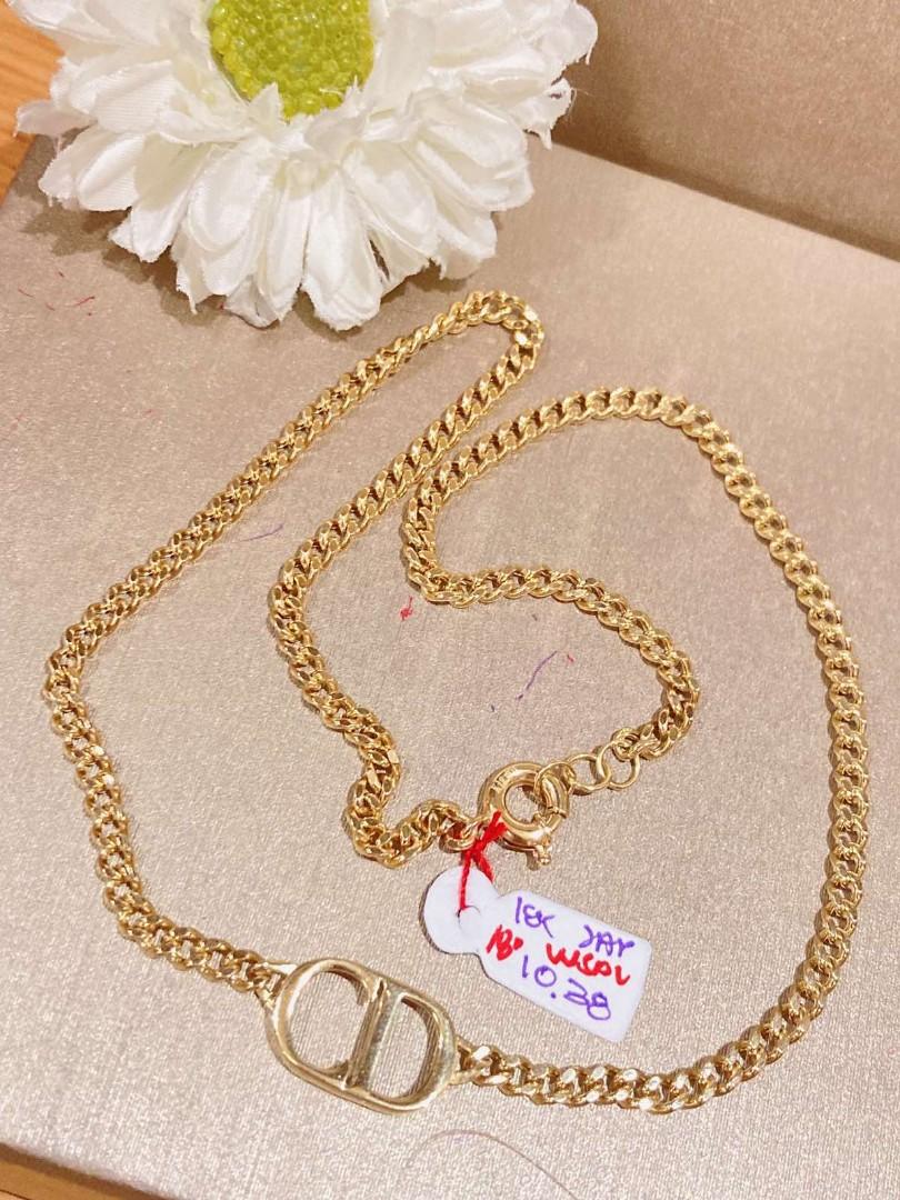 Vintage Dior CD thick chain gold necklace – Livz Vintage