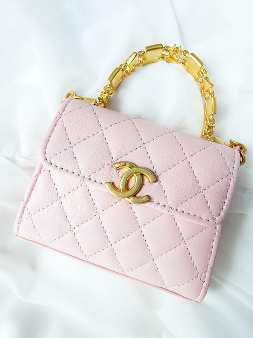 Chanel mini top handle classic, enamel, Luxury, Bags & Wallets on Carousell