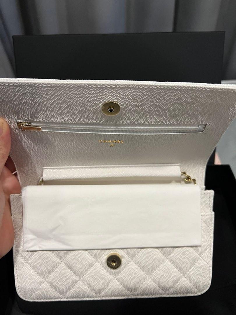 White chanel wallet new arrivals on chain