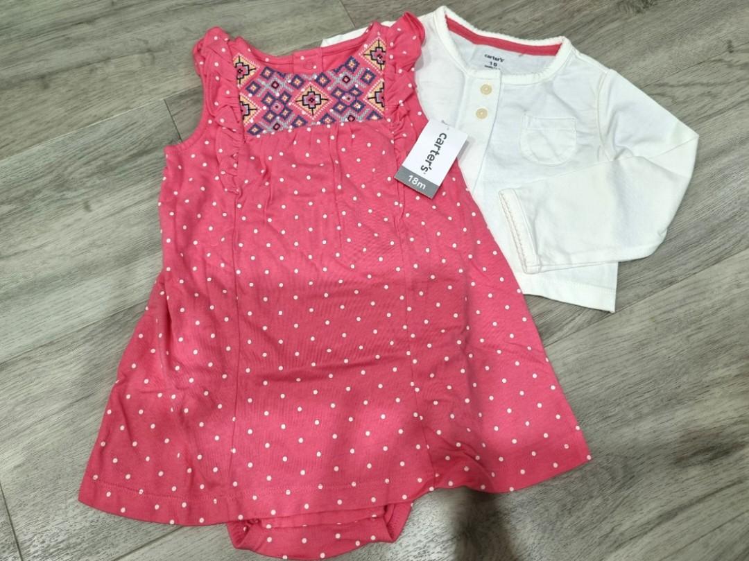 *Clearance* Authentic Brand New Carter's Baby Girl's Dress Set 18M