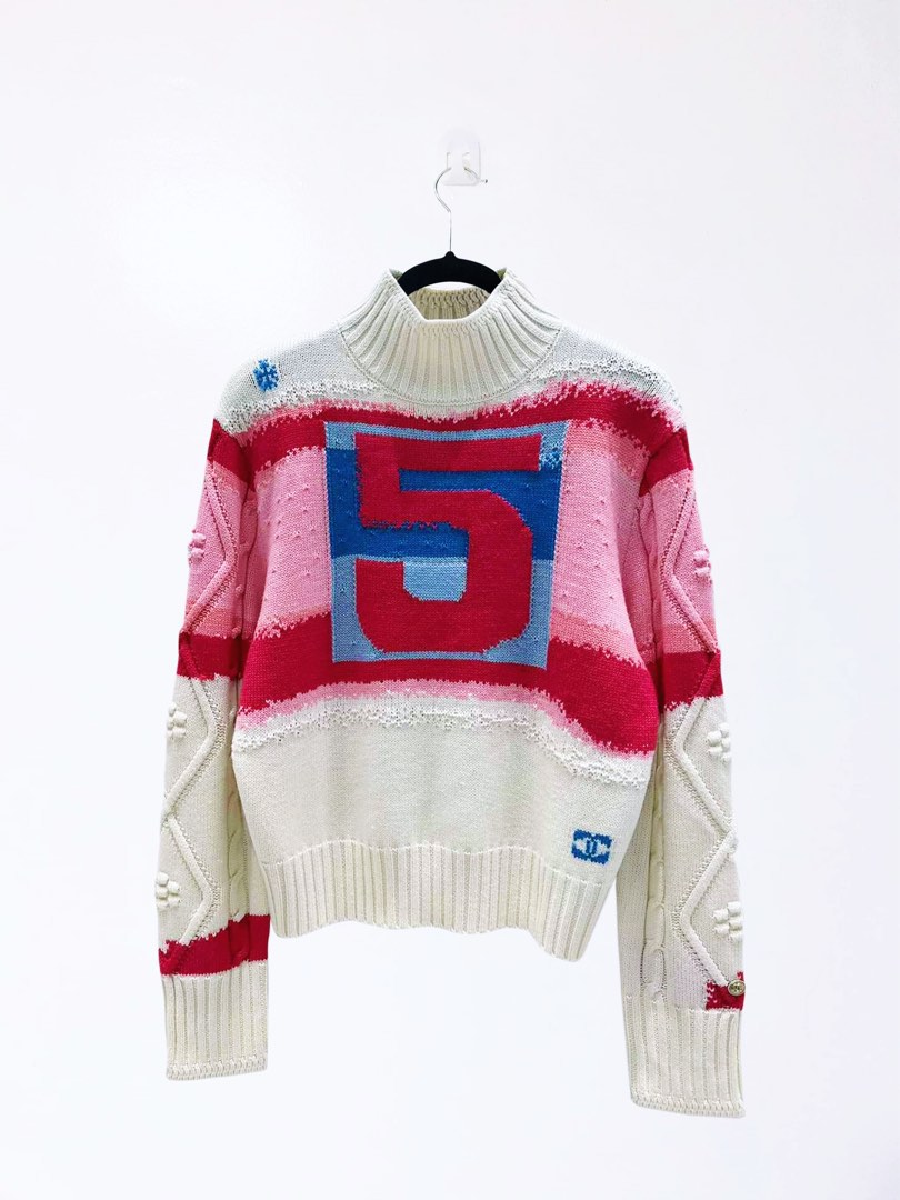 Brand New Chanel Coco Neige Collection Zip Logo Knit Jumper