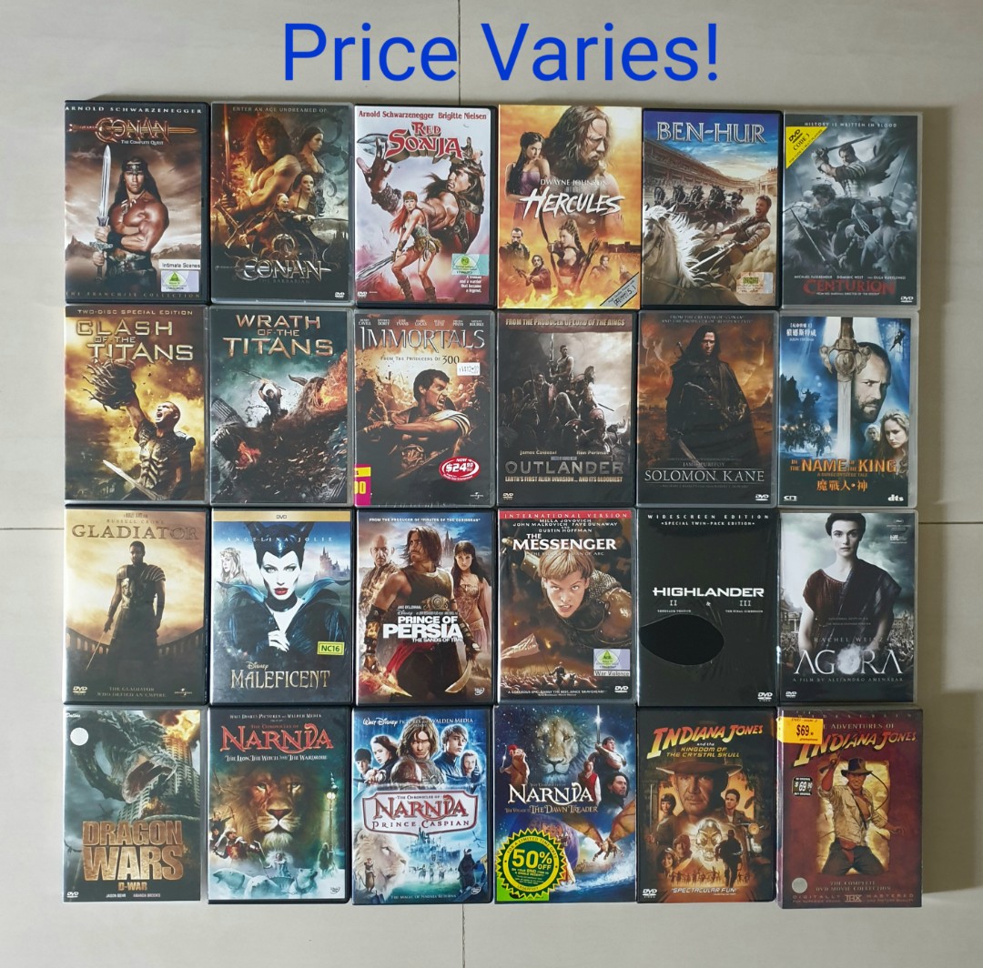 DVD, Conan,Red Sonia,Hercules,Ben-Hur,Centurion,Clash, Wrath