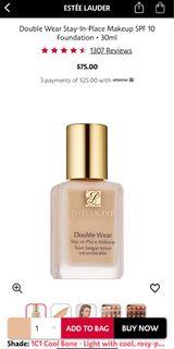 Estée Lauder Double Wear Stay-in-Place Foundation 30ml 1W1