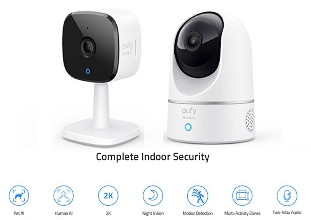 eufy Security 2K Indoor Camera pan and tilt w/ night vision CCTV, Furniture & Home Living