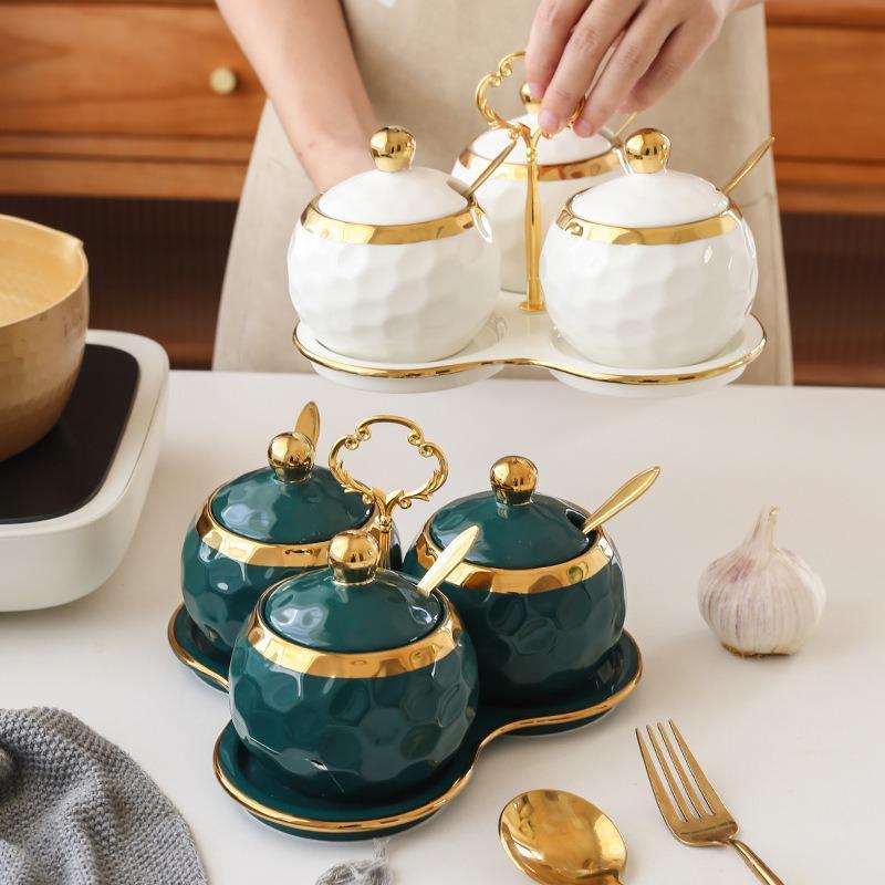 Flavouring Pot Triangle Platform Spice Container Jar Set, Furniture ...