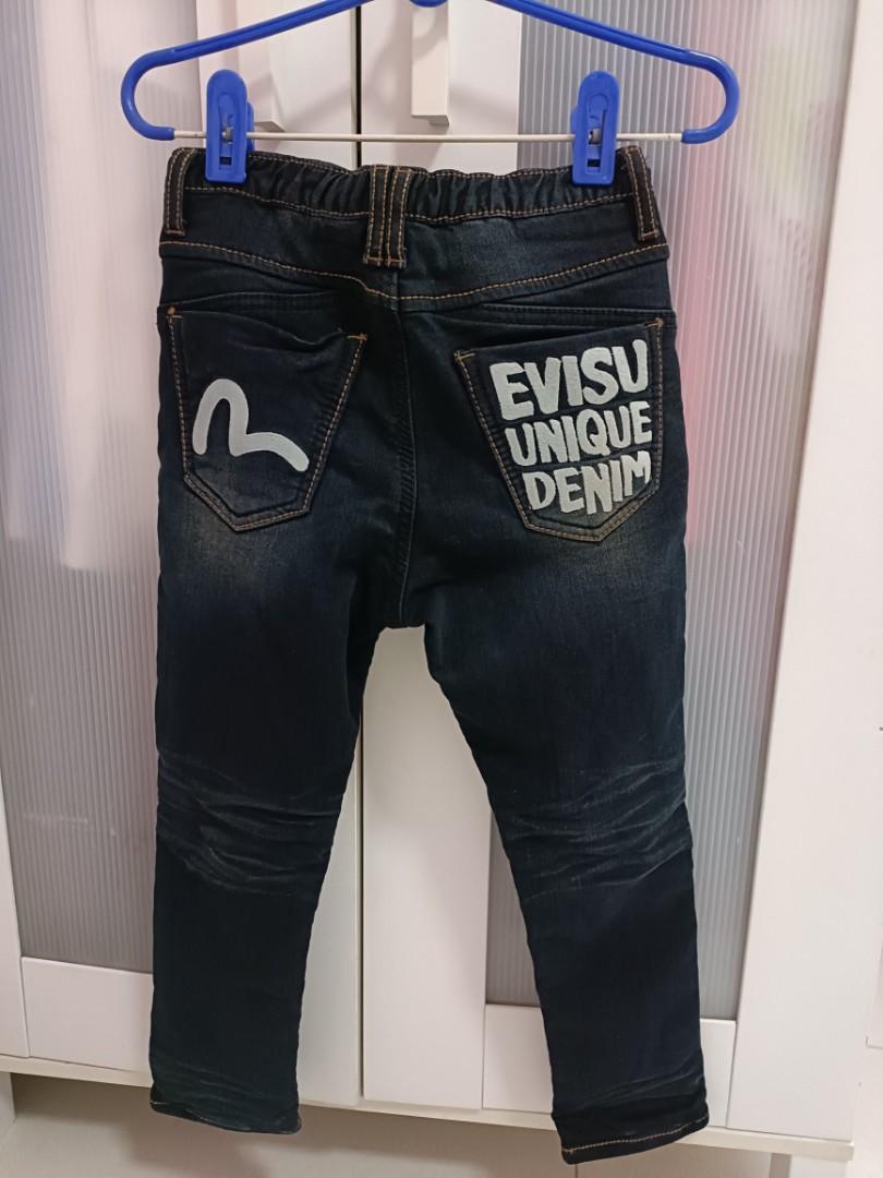 Fleece lined Evisu jeans, Babies & Kids, Babies & Kids Fashion on Carousell
