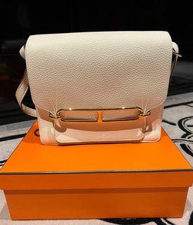 Hermes Roulis mini Vert Amande Ostrich Permabrass, Luxury, Bags & Wallets  on Carousell