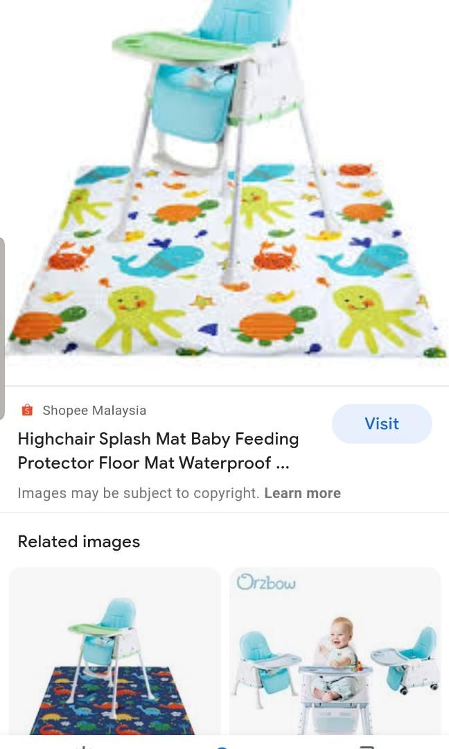 Highchair splash mat, Babies & Kids, Nursing & Feeding, Weaning