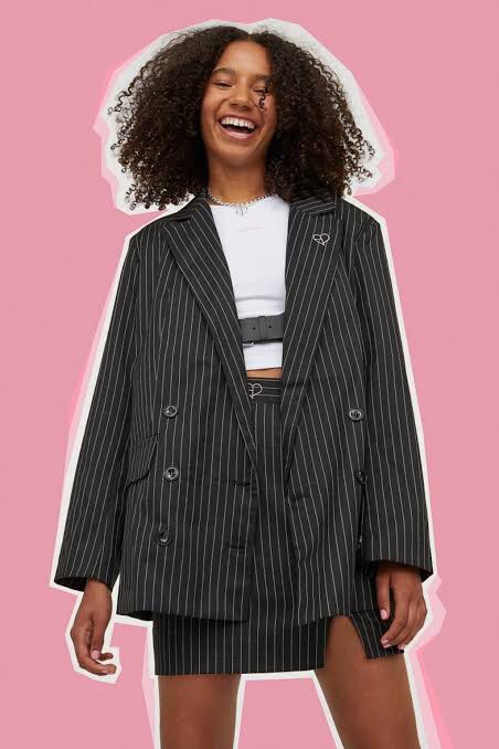 H M blackpink stripes blazer jacket