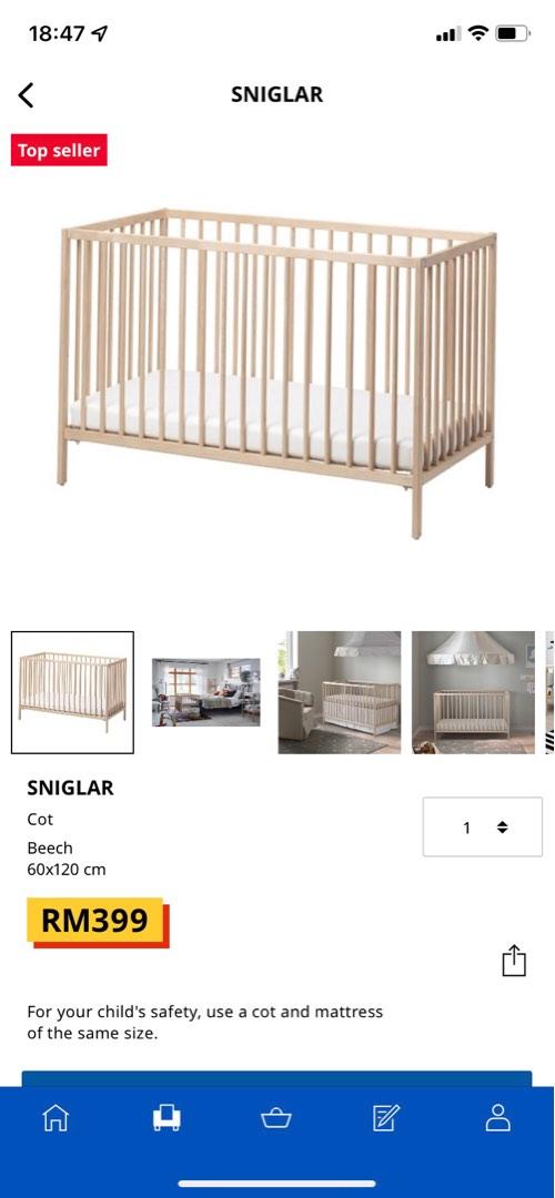 Ikea Baby Cot, Babies & Kids, Baby Nursery & Kids Furniture, Cots