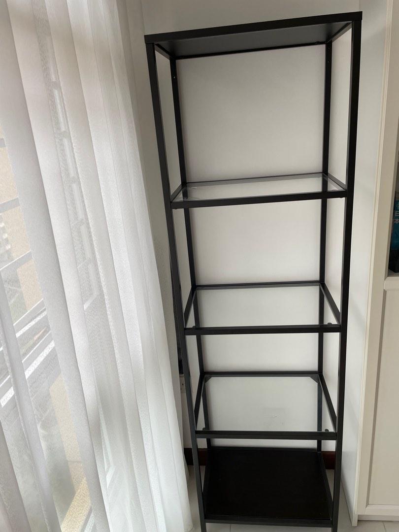 IKEA black glass shelf, Furniture & Home Living, Furniture, Shelves