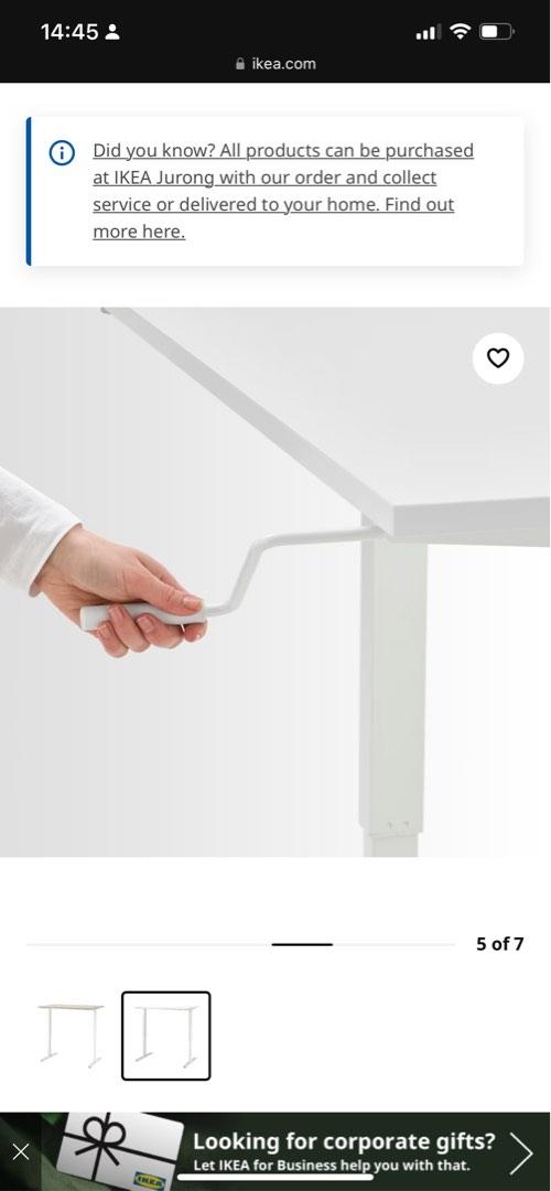 IKEA Manual Adjustable Desk Sit/Stand, Furniture & Home Living