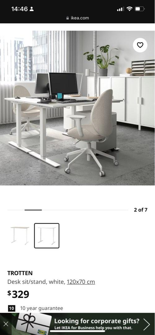 IKEA Manual Adjustable Desk Sit/Stand, Furniture & Home Living
