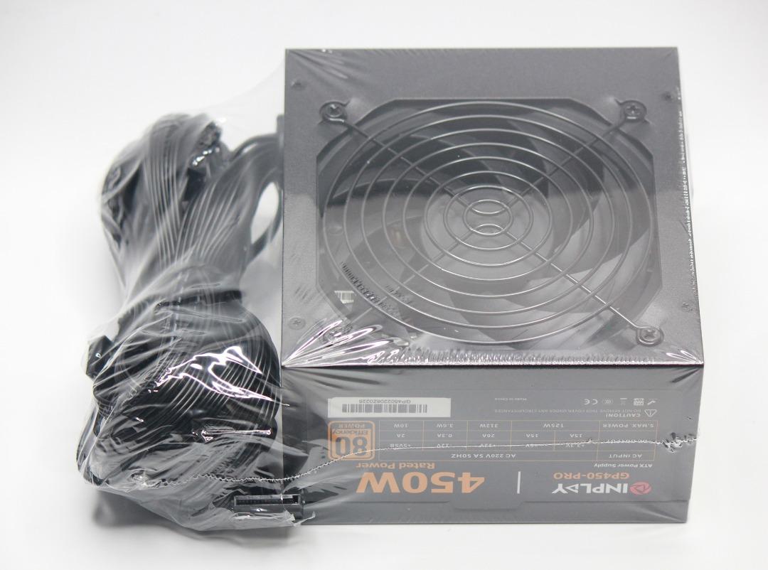 INPLAY GP450-PRO 80PLUS 450W ATX POWER SUPPLY 23inc, 8-PIN CPU POWER, 6 ...