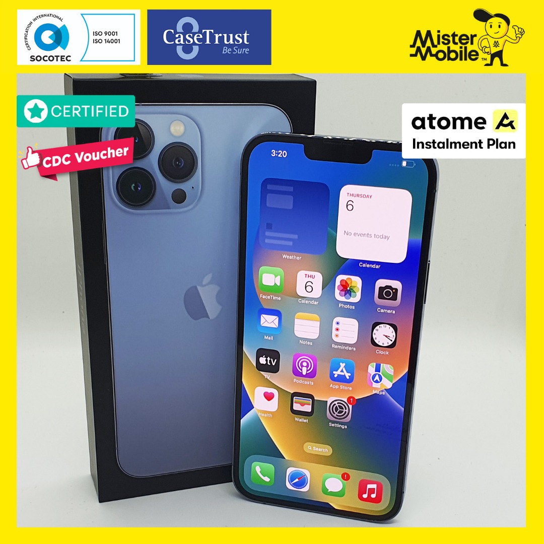 Apple iPhone 13 Pro Max 256GB 5G - Sierra Blue (Good-Refurbished)