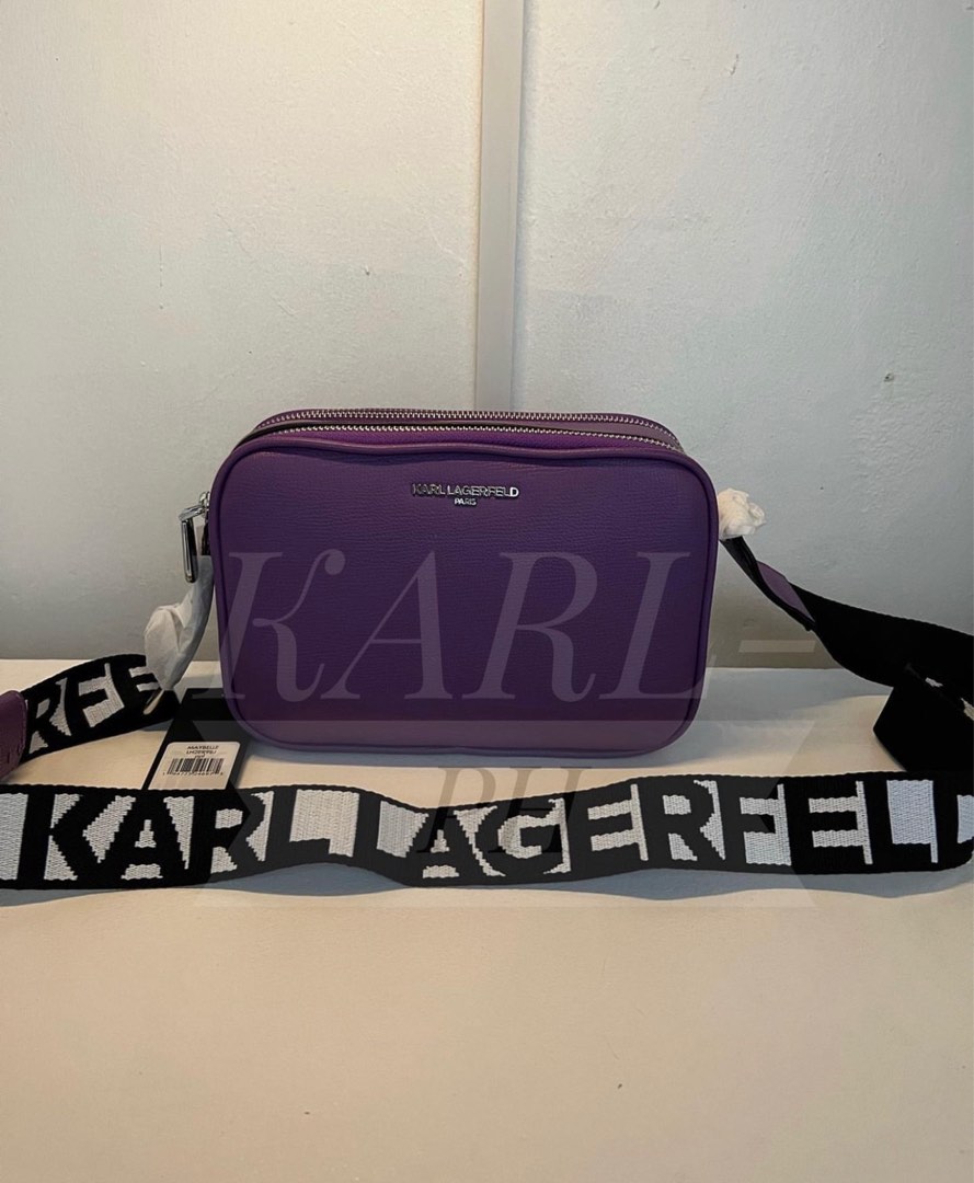 Karl Lagerfeld Purple Cam Bag, Women's Fashion, Bags & Wallets, Cross ...