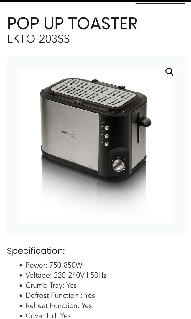 Lebensstil Kollektion Pop Up Toaster, TV & Home Appliances, Kitchen