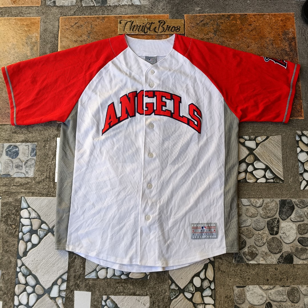 Majestic Los Angeles Angels Mike Trout #27 T-Shirt Jersey Size X-Large XL  Red