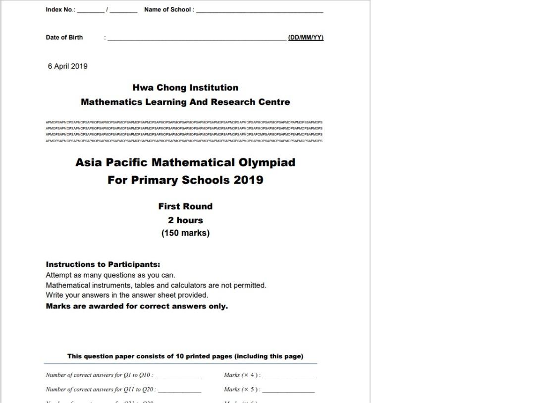 Maths Olympiad (SMOPS) Past Year papers, Hobbies & Toys, Books ...