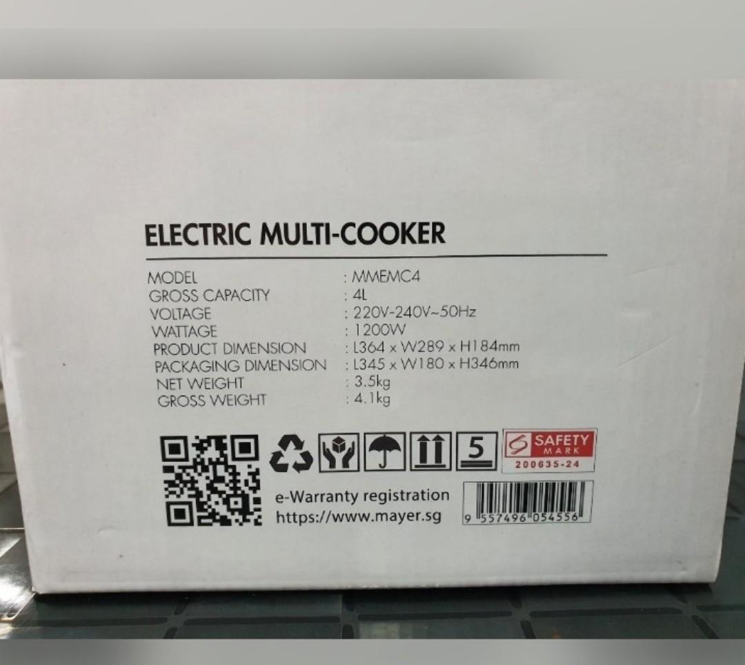 Mayer Electric Multi Cooker, TV & Home Appliances, Kitchen Appliances