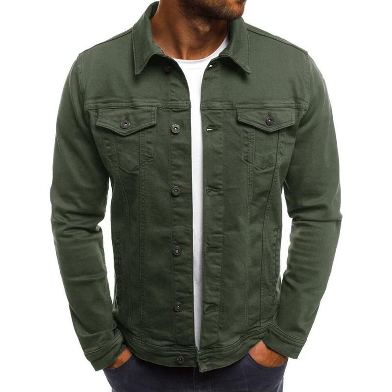 Men denim jacket blue black white green red size M 3xl plus size