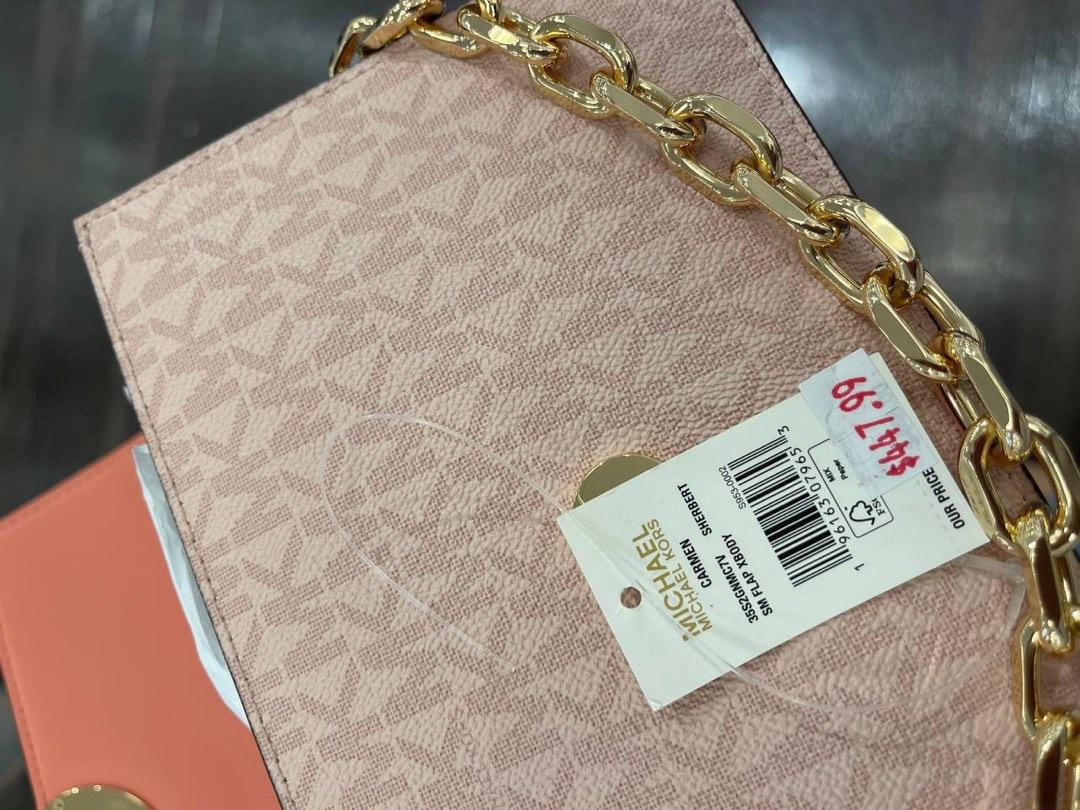 Micheal Kors Carmen Small Flap Crossbody in Signature Sherbet, Luxury, Bags  & Wallets on Carousell