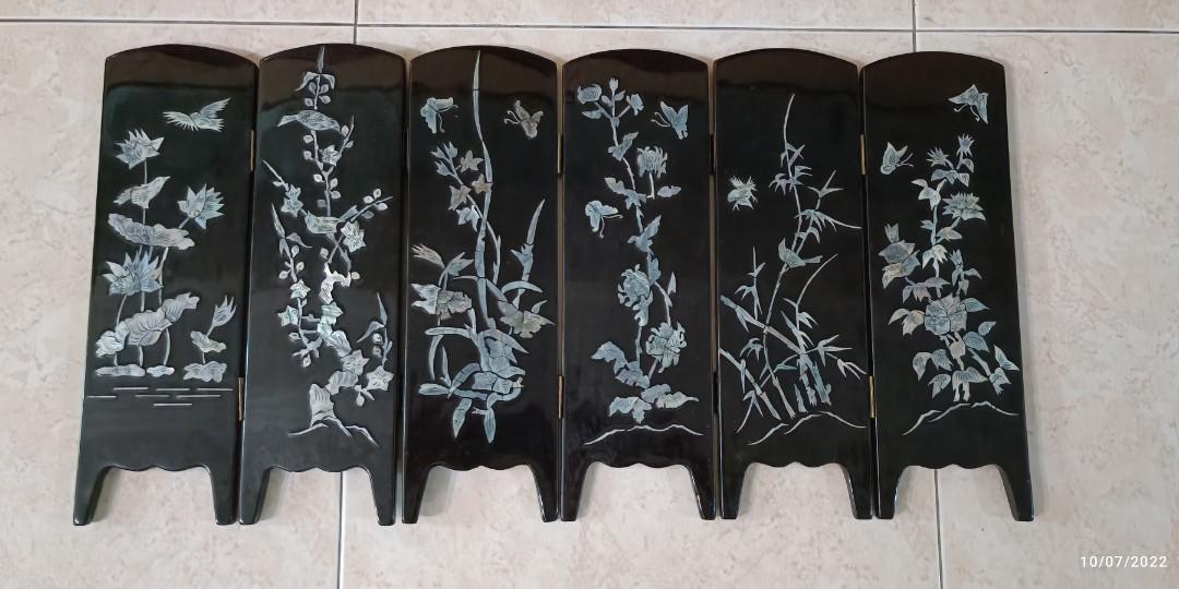 Mini Shell carved screen (Category: Other Home Decor) located in Singapore. Submitted by smartdeal2015 (Listing ID 1189213925, Image 3). Description: One sided shell carved screen, one side paint laminated Size: 68cm x 34cm.