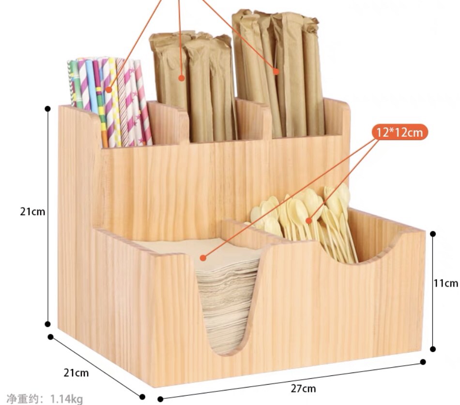 Napkin , straw holder in pine wood, Furniture & Home Living