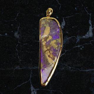 Natural Australian Boulder Opal Pendant set in k18 japan gold
