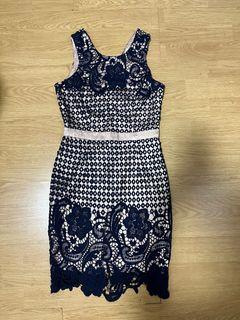 Soon Lee navy blue lace dress