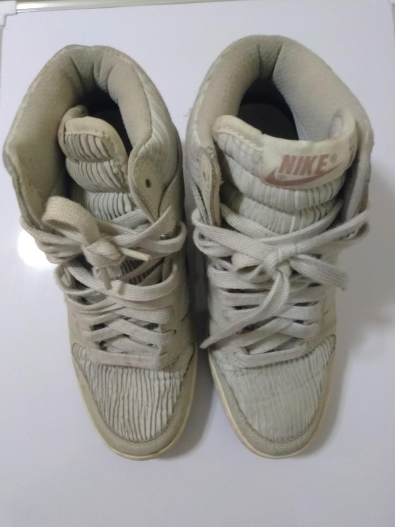 Nike Dunk sky Hi gray rose gold wedges sneakers