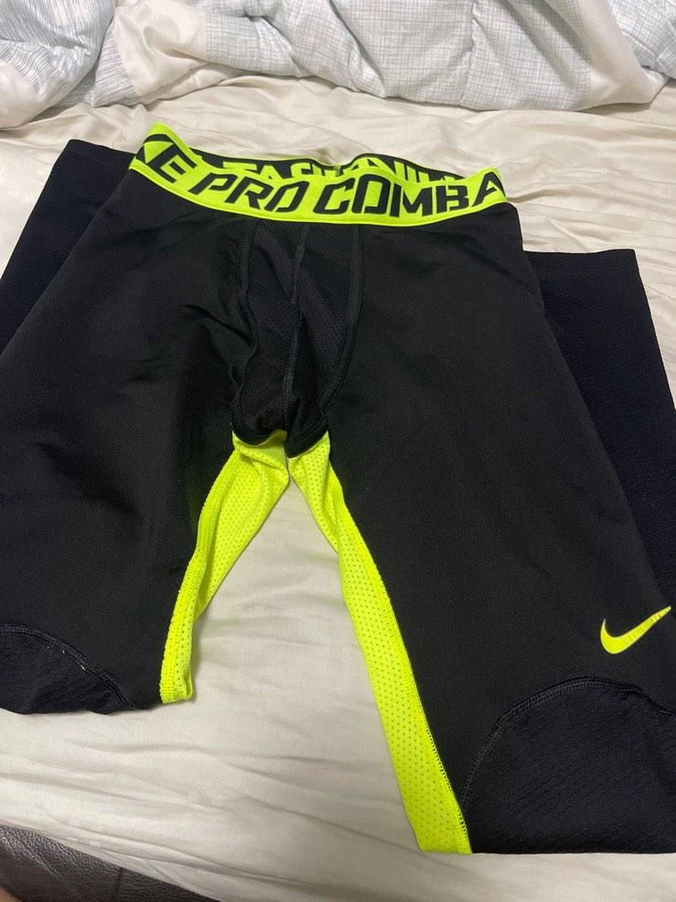 Yellow nike compression pants deals