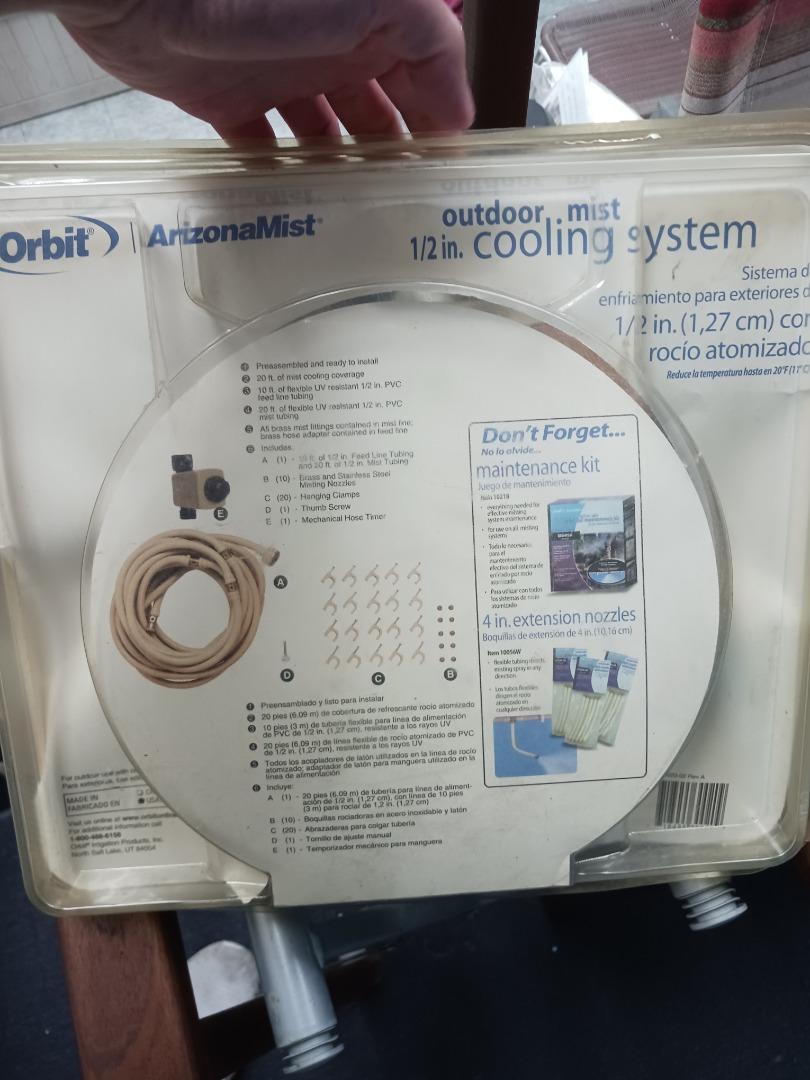 Orbit Arizona 1/2" Misting System for Outdoor Cooling 全新, 傢俬＆家居, 園藝