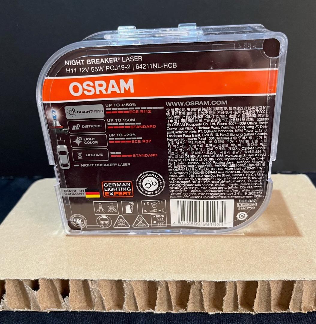 Osram Night Breaker LASER H11, Car Parts & Accessories, Lightings ...