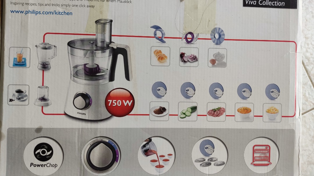 Philips Food Processor Viva Collection HR7761/00, TV & Home Appliances