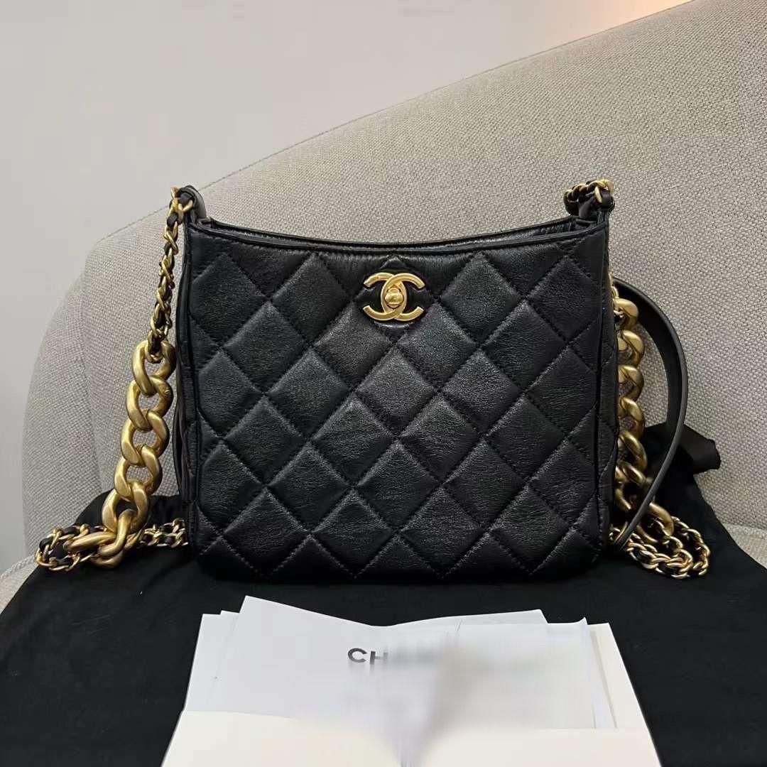 CHANEL BUTTON UP HOBO BAG, Luxury, Bags & Wallets on Carousell