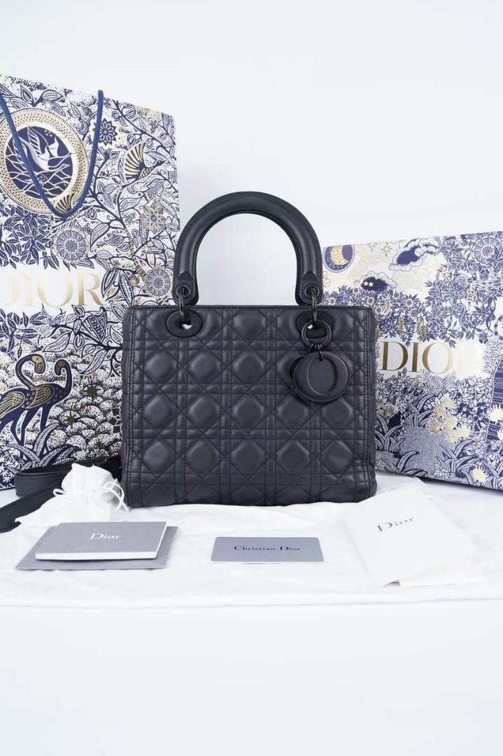 Lady dior sales matte black medium