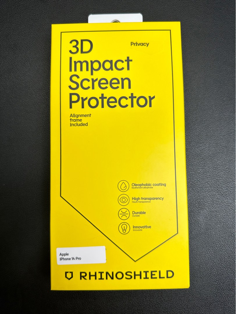RhinoShield 3D Impact - Screen Protector - for iPhone 13 Pro Max (Black) +  Alignment Frame