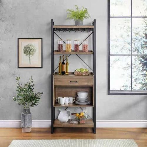 ROGER Industrial-Style Display Wine Rack Cabinet Visit Factory Outlet ...