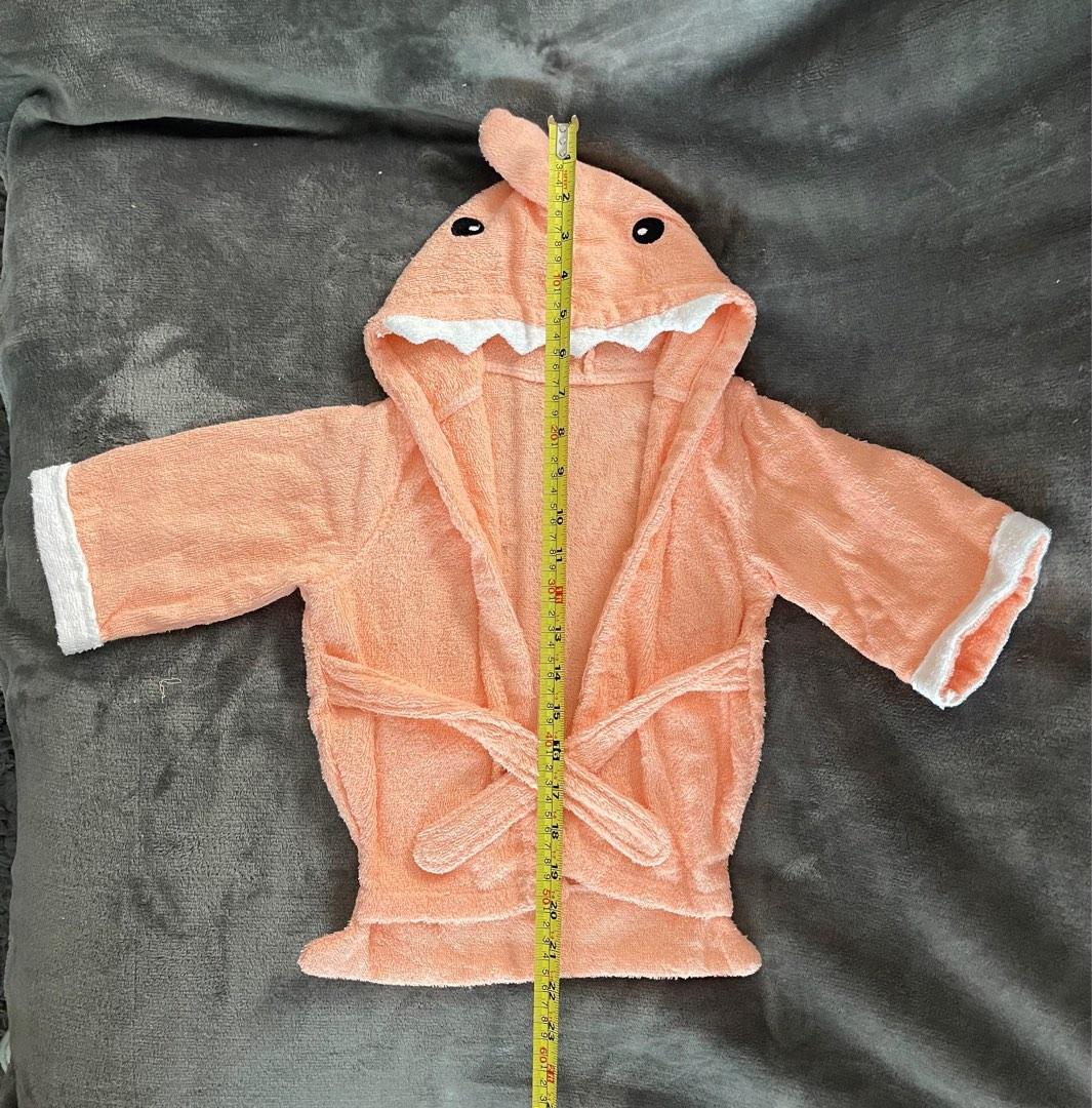Salmon Coloured Shark Baby Hooded Bath Robe, Babies & Kids, Babies